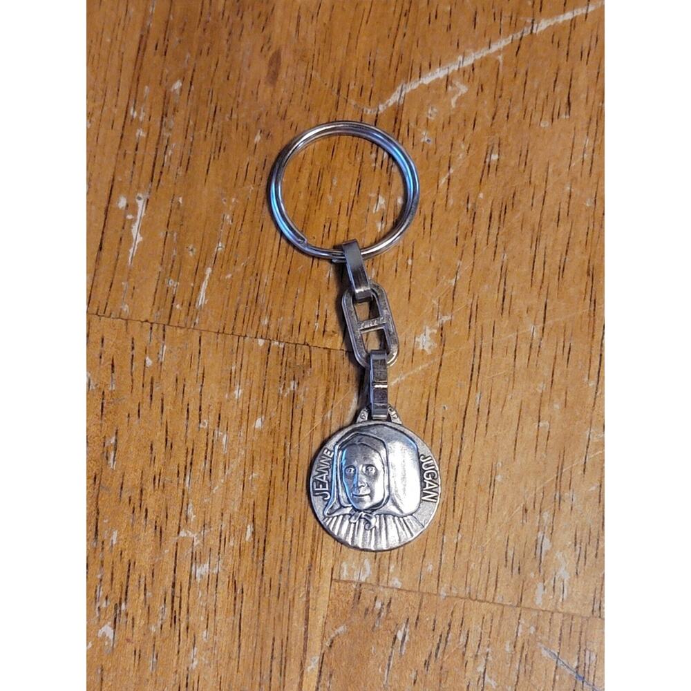 Saint Jeanne Jugan Religious Pendant Keyring Key Chain Vintage